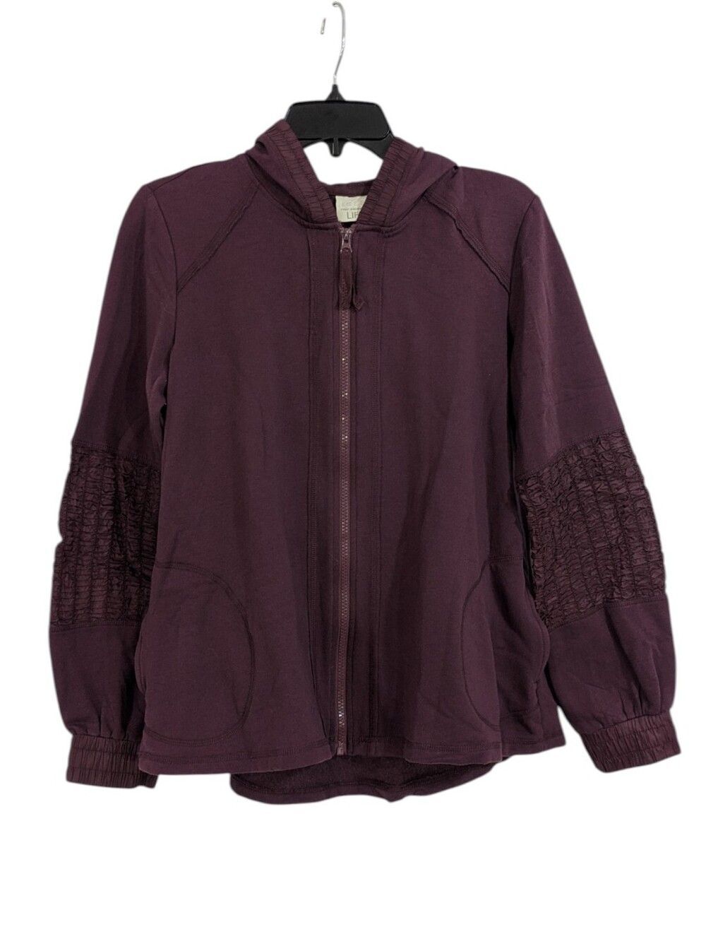Logo Lori Goldstein LIFE Lightweight Burgundy Zip Up Jacket - Size Small Womens